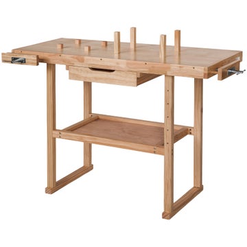 Dielenský stôl PONK 1 drevený ponk so zverákmi